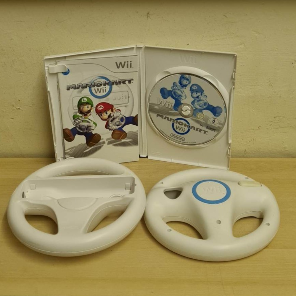 Nintendo Wii Game Nintendo Wii Mario Kart Game Wii With Two Steering Wheels Own4Less